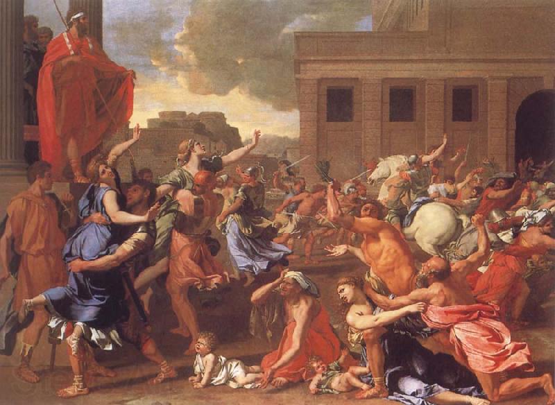 Nicolas Poussin The Abduction of the Sabine Women Norge oil painting art